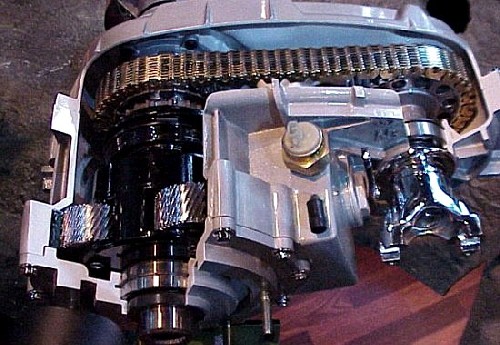 cutaway of the transfer case